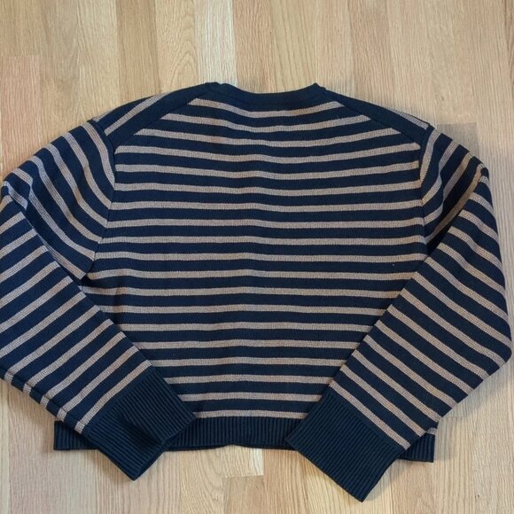 J.Crew Emilie Cardigan Lady Jacket Black Stripe Large Academia Preppy Luxury - Picture 6 of 6